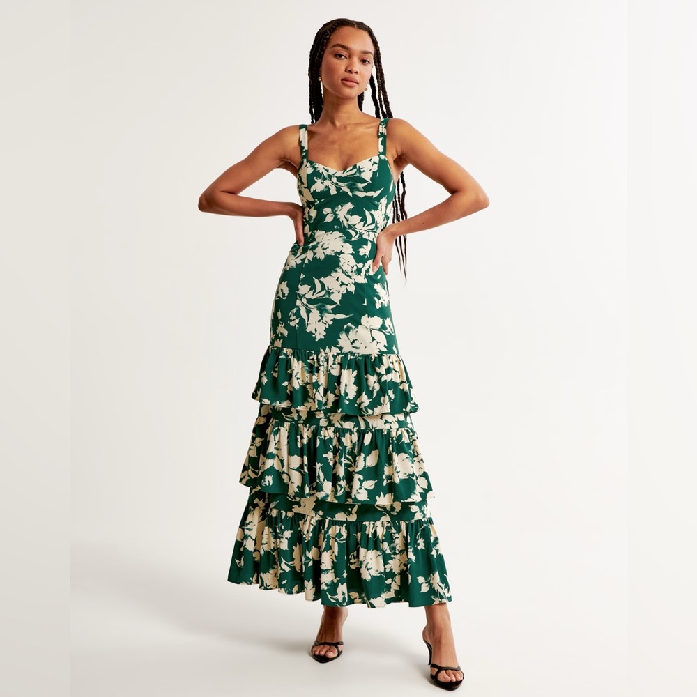 Abercrombie Ruffle Tiered Maxi Dress NWT